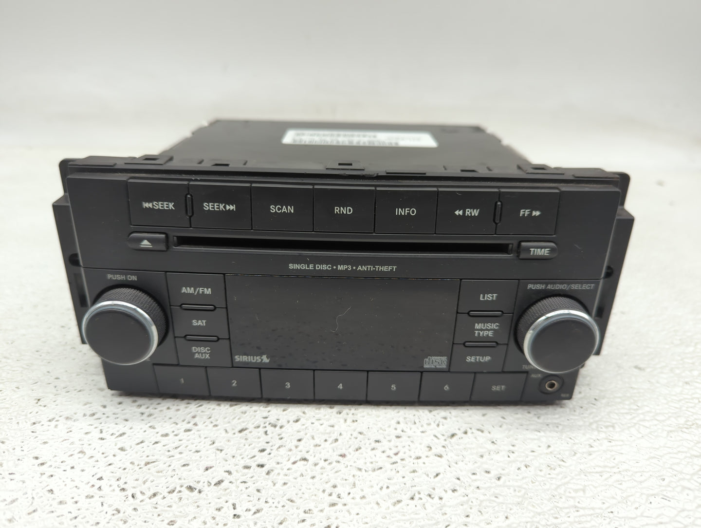 2011-2012 Dodge Caliber Radio AM FM Cd Player Receiver Replacement P/N:P05091163AA Fits Fits 2011 2012 OEM Used Auto Parts -