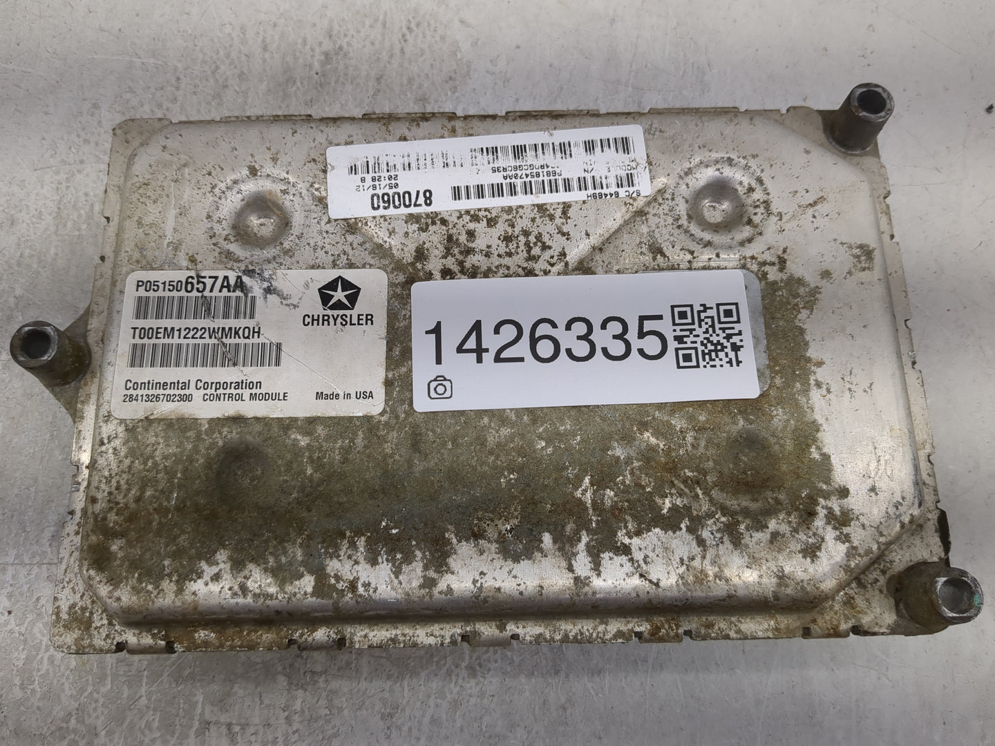 2012 Dodge Caravan PCM Engine Control Computer ECU ECM PCU OEM P/N:P05150657AA T00EM1222WMKQH, 2841326702300 Fits OEM Used A