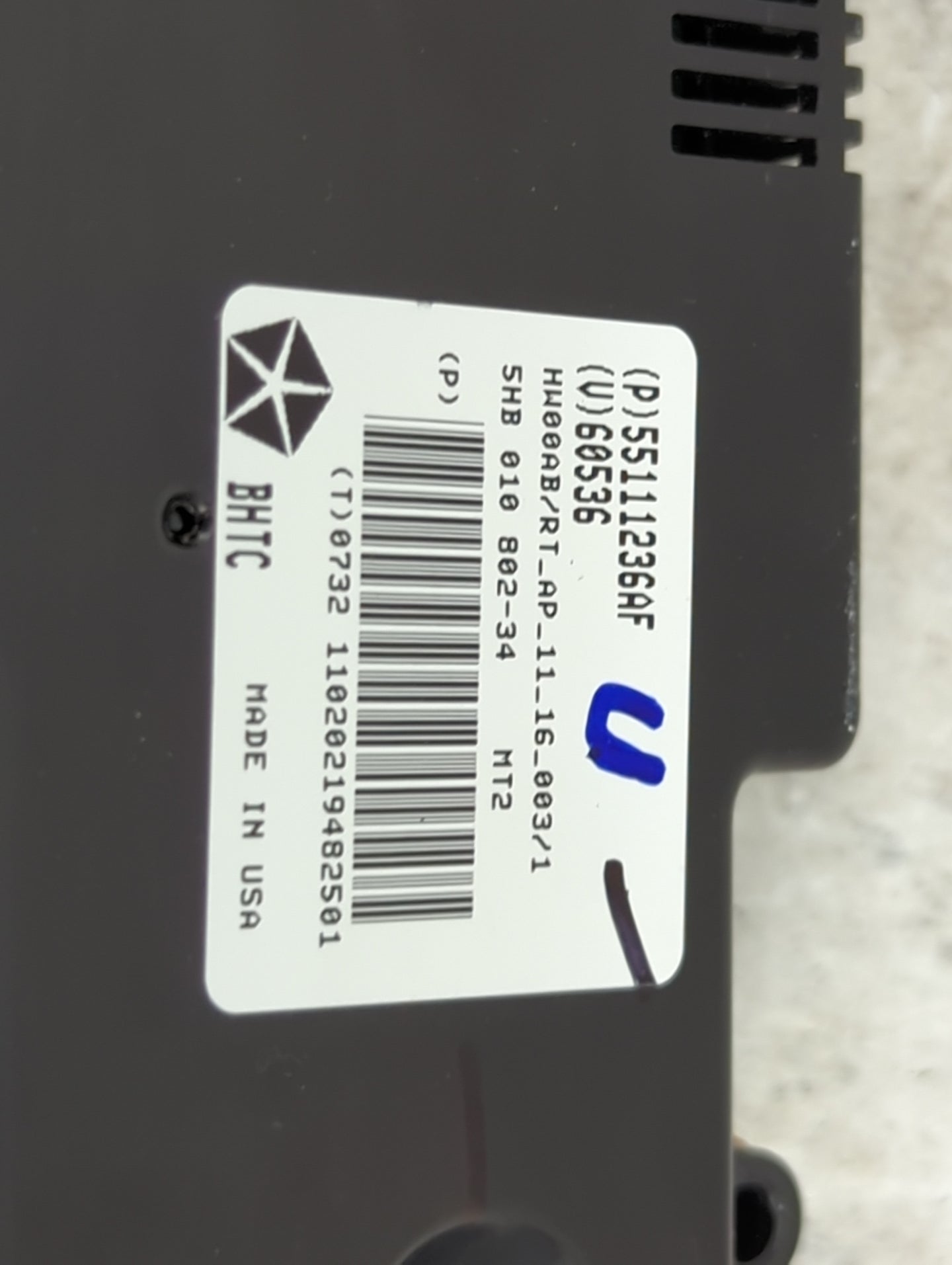 2012 Dodge Caravan Climate Control Module Temperature AC/Heater Replacement P/N:55111236AF 60536 Fits OEM Used Auto Parts - 