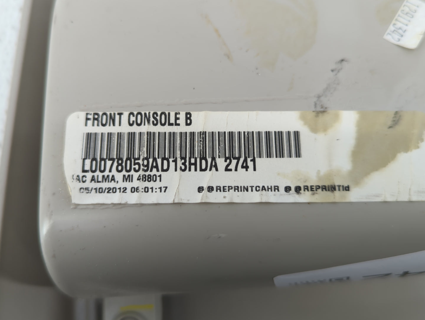2012 Dodge Caravan Overhead Roof Console Light Beige - Oemusedautoparts1.com