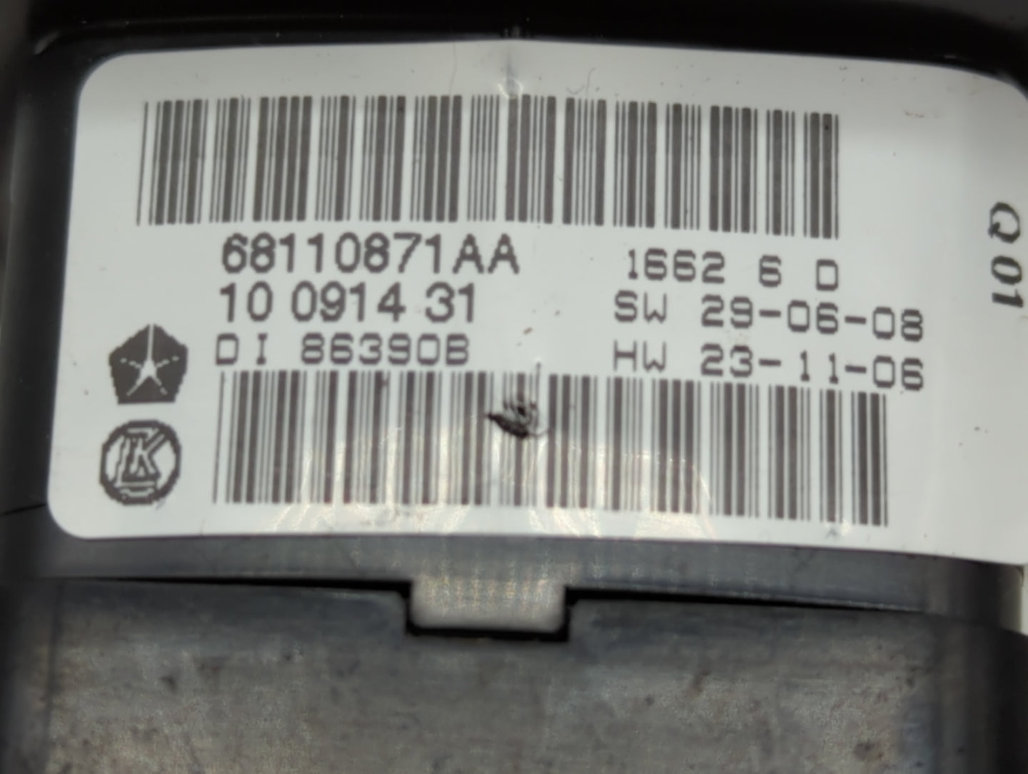 2012 Dodge Caravan Master Power Window Switch Replacement Driver Side Left P/N:68110871AA Fits OEM Used Auto Parts - Oemused