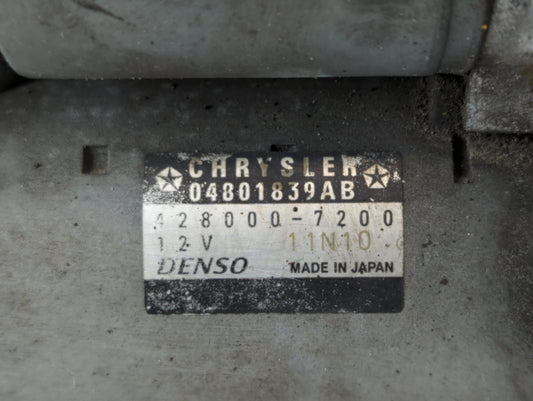 2012 Dodge Caravan Car Starter Motor Solenoid OEM P/N:428000-7200 04801839AB Fits OEM Used Auto Parts