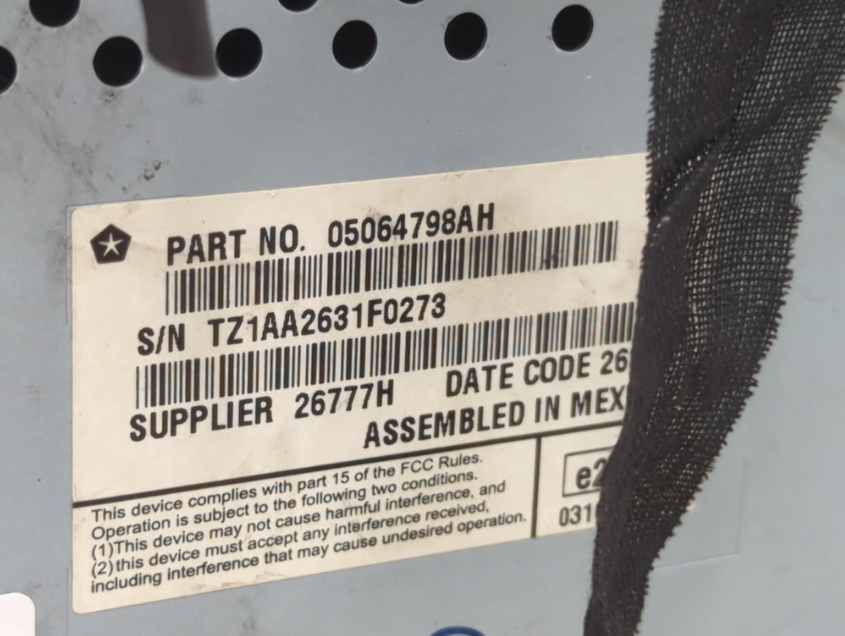 2011-2014 Dodge Charger Information Radio Display Screen 1427973 - Oemusedautoparts1.com