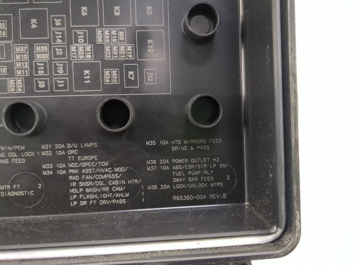 2012-2012 Dodge Durango Fusebox Fuse Box Relay Module Tipm 68089321ag - Oemusedautoparts1.com
