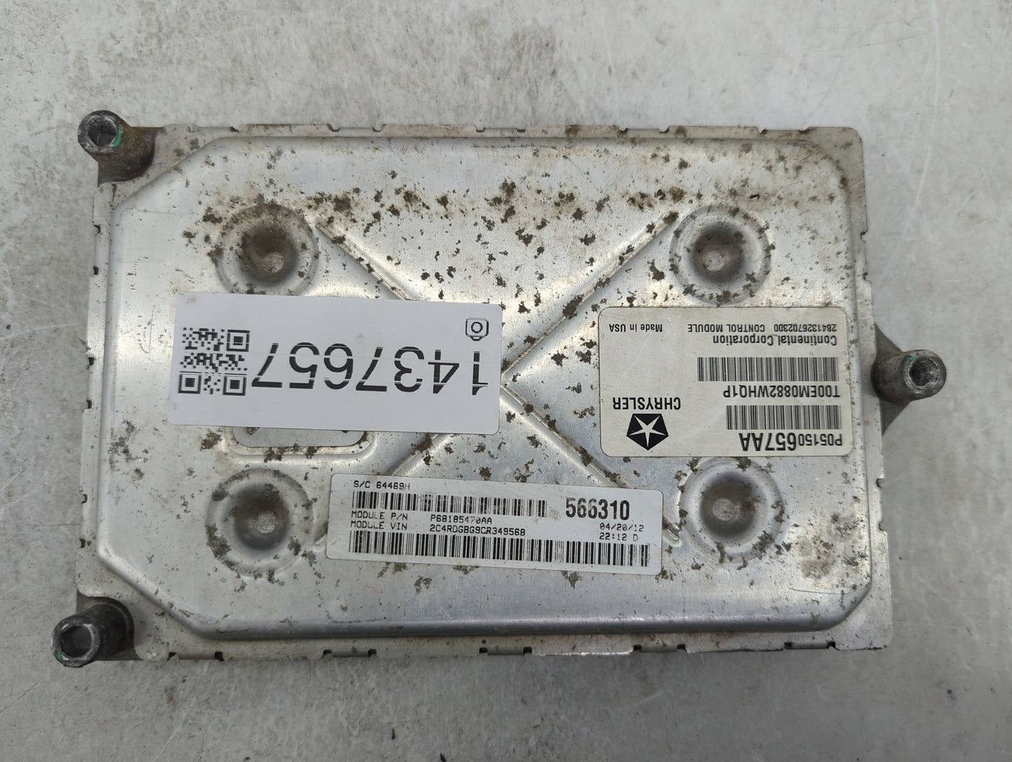 2012 Dodge Grand Caravan PCM Engine Control Computer ECU ECM PCU OEM P/N:P05150657AA T00EM0882WHQ1P, P68185470AA Fits OEM Us