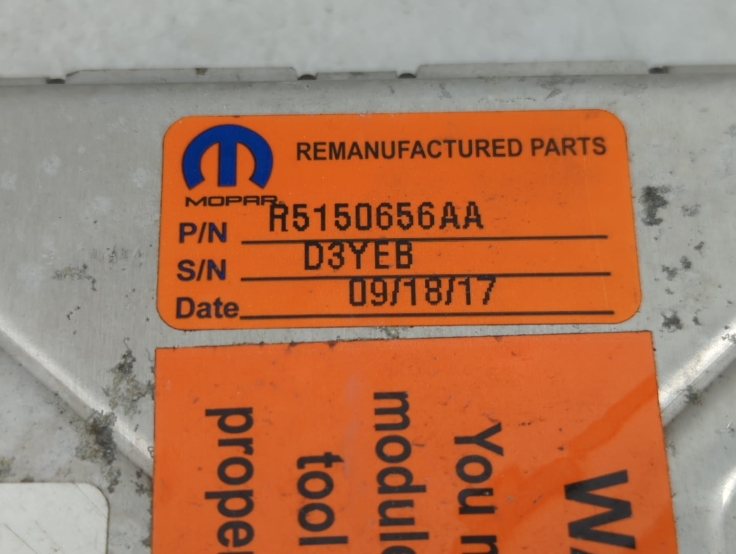 2011-2012 Dodge Journey PCM Engine Control Computer ECU ECM PCU OEM P/N:R5150656AA Fits Fits 2011 2012 OEM Used Auto Parts -