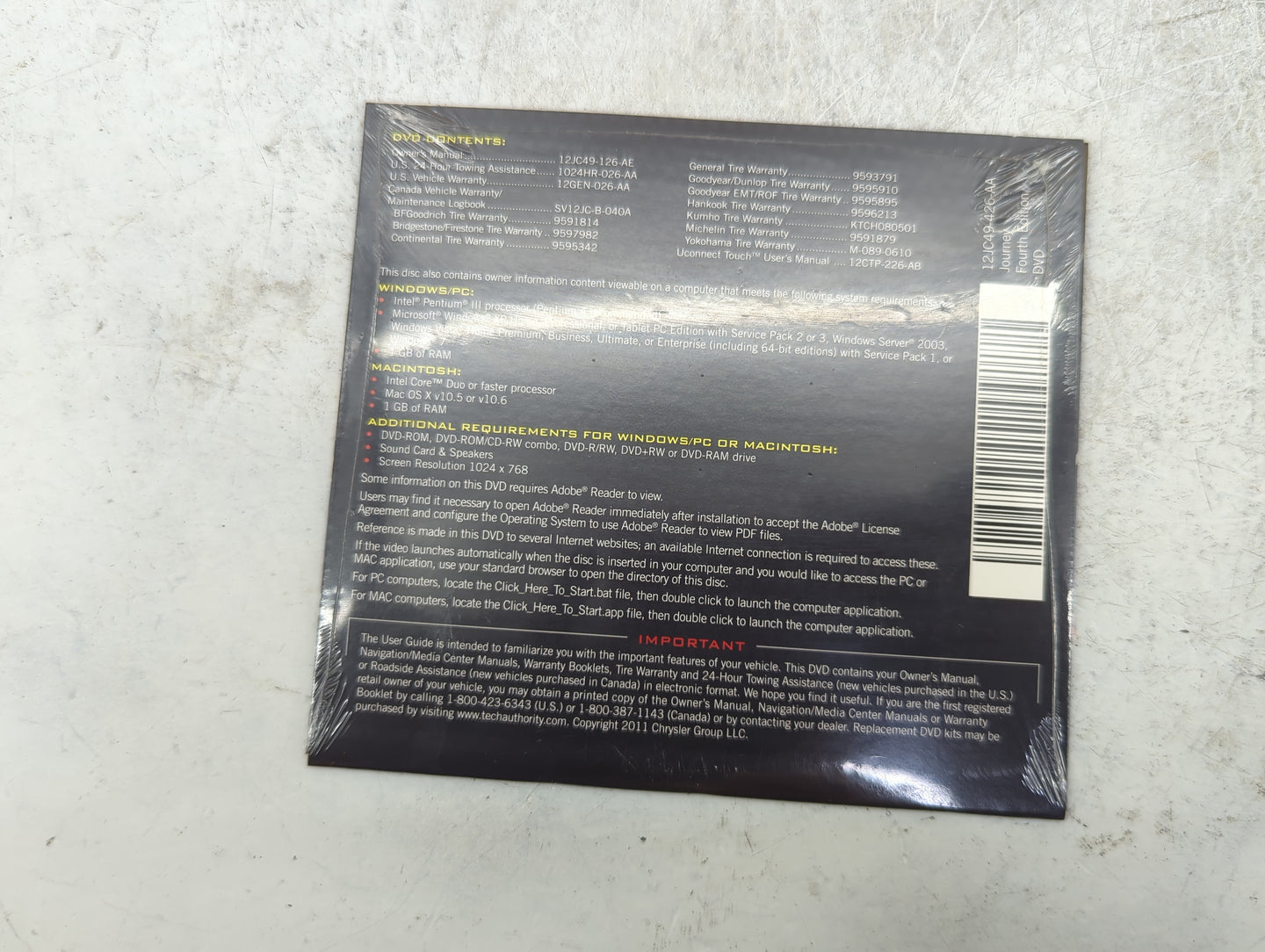 2012 Dodge Journey Owners Manual Book Guide P/N:12JC49-926-AA 12JC49-426-AA OEM Used Auto Parts - Oemusedautoparts1.com