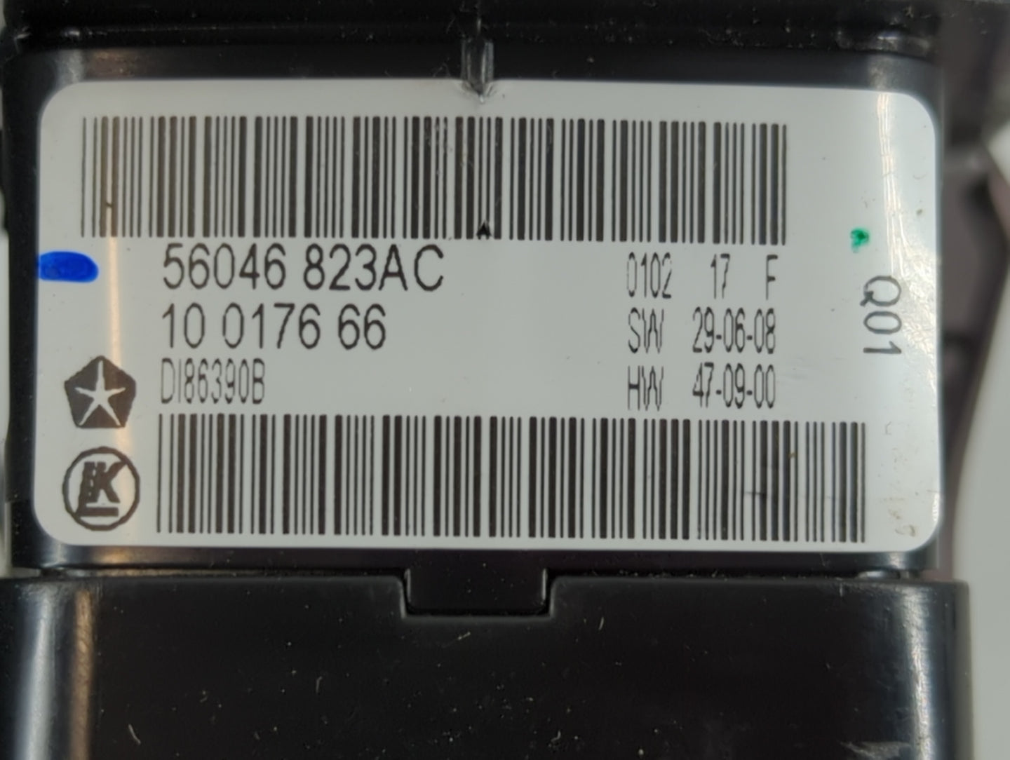 2011-2019 Dodge Journey Master Power Window Switch Replacement Driver Side Left P/N:56046 823AC Fits OEM Used Auto Parts - O