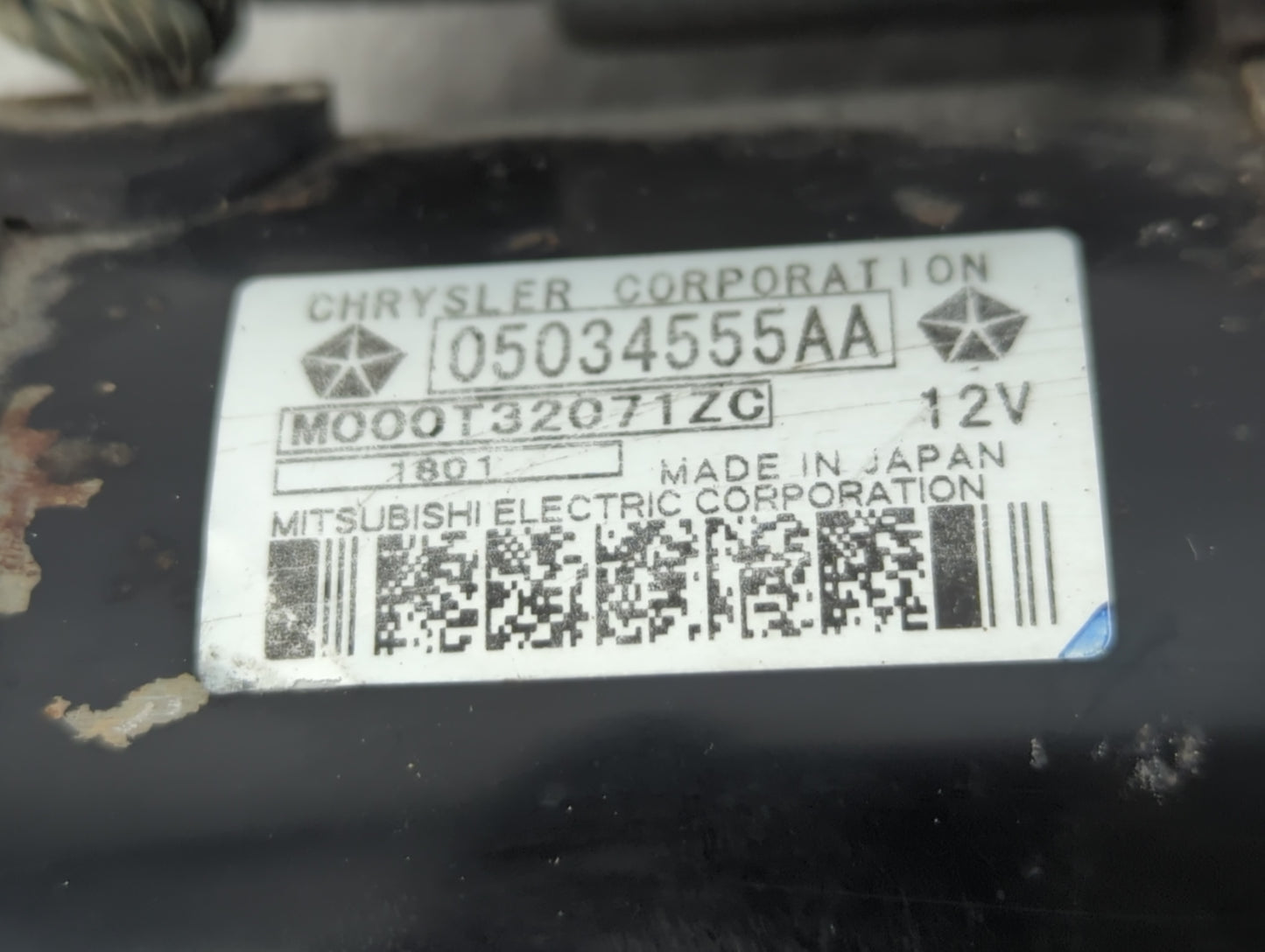 2009-2020 Dodge Journey Car Starter Motor Solenoid OEM P/N:M000T32071ZC 05034555AA Fits OEM Used Auto Parts - Oemusedautopar