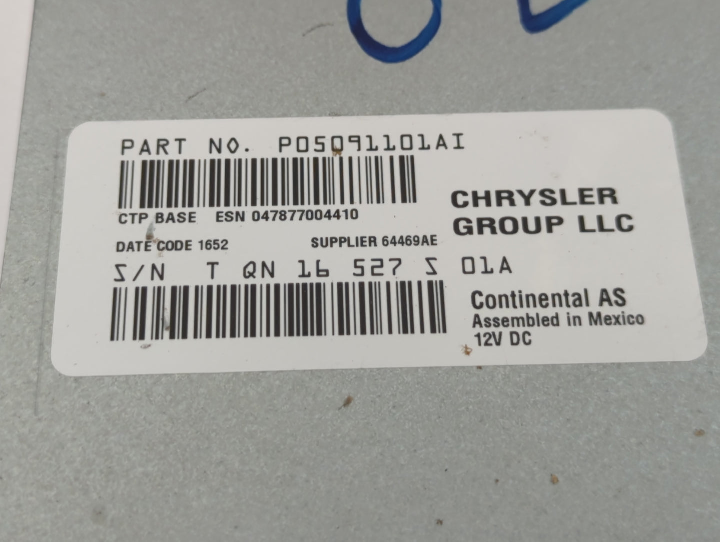 2012 Dodge Journey Radio AM FM Cd Player Receiver Replacement P/N:P05091101AI Fits OEM Used Auto Parts - Oemusedautoparts1.c