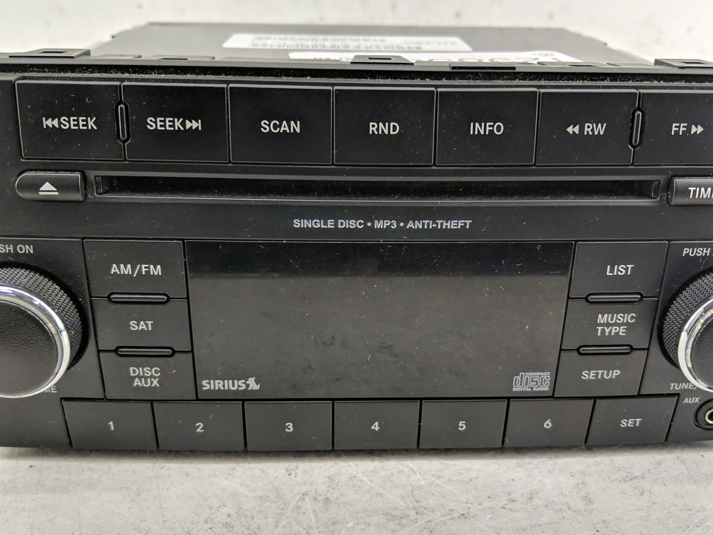 2012 Dodge Ram 1500 Radio AM FM Cd Player Receiver Replacement P/N:P05091164AA Fits Fits 2013 2014 OEM Used Auto Parts - Oem