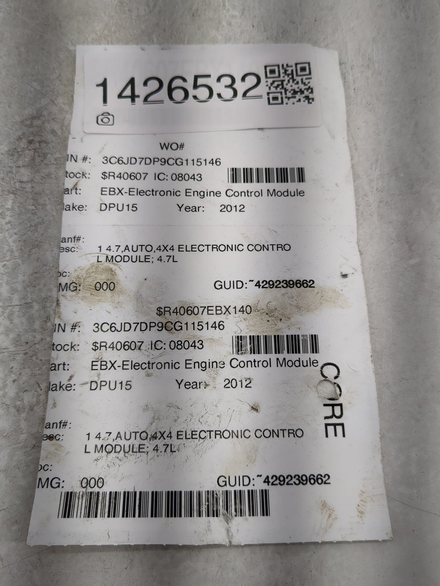 2012 Dodge Ram 3500 PCM Engine Control Computer ECU ECM PCU OEM P/N:P68065905AD T00EM2401VS8BU, 68065905AD Fits OEM Used Aut