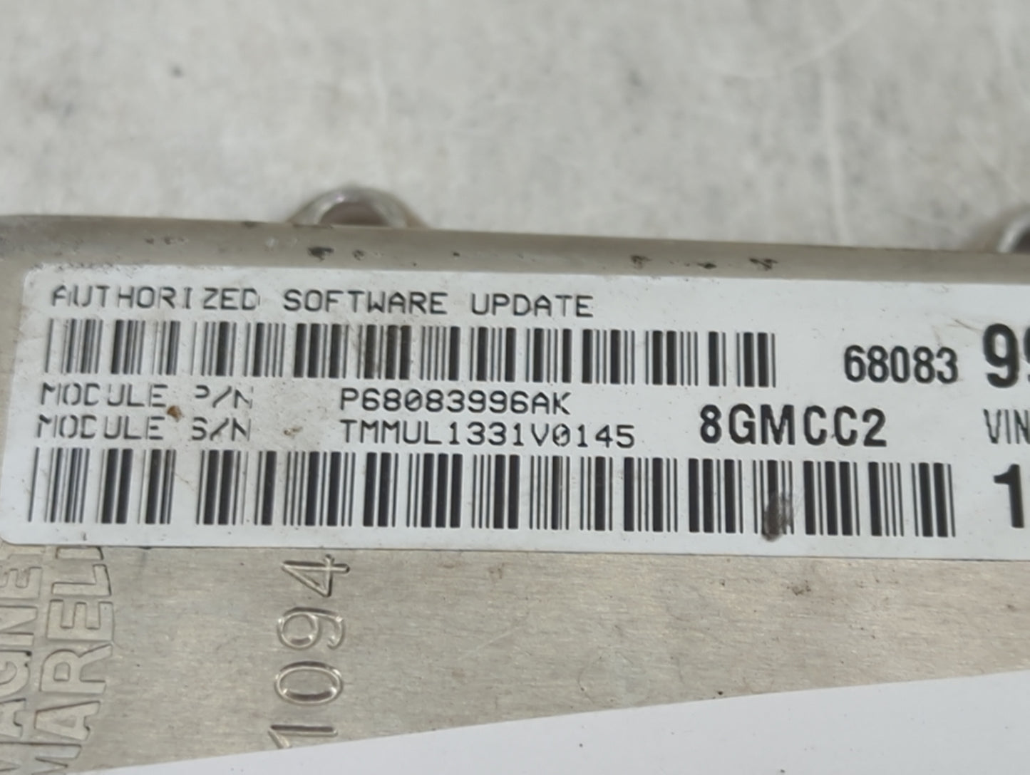 2012-2014 Fiat 500 PCM Engine Control Computer ECU ECM PCU OEM P/N:P68083996AK Fits Fits 2012 2013 2014 OEM Used Auto Parts 