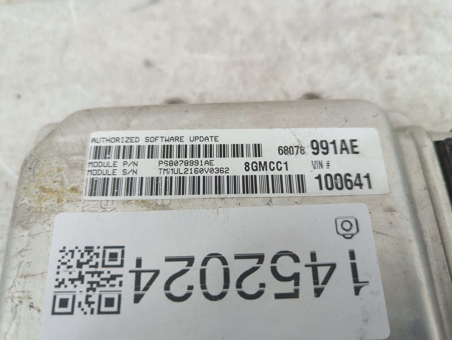 2012-2014 Fiat 500 PCM Engine Control Computer ECU ECM PCU OEM P/N:P68078991AE 05150604AB Fits Fits 2012 2013 2014 OEM Used 
