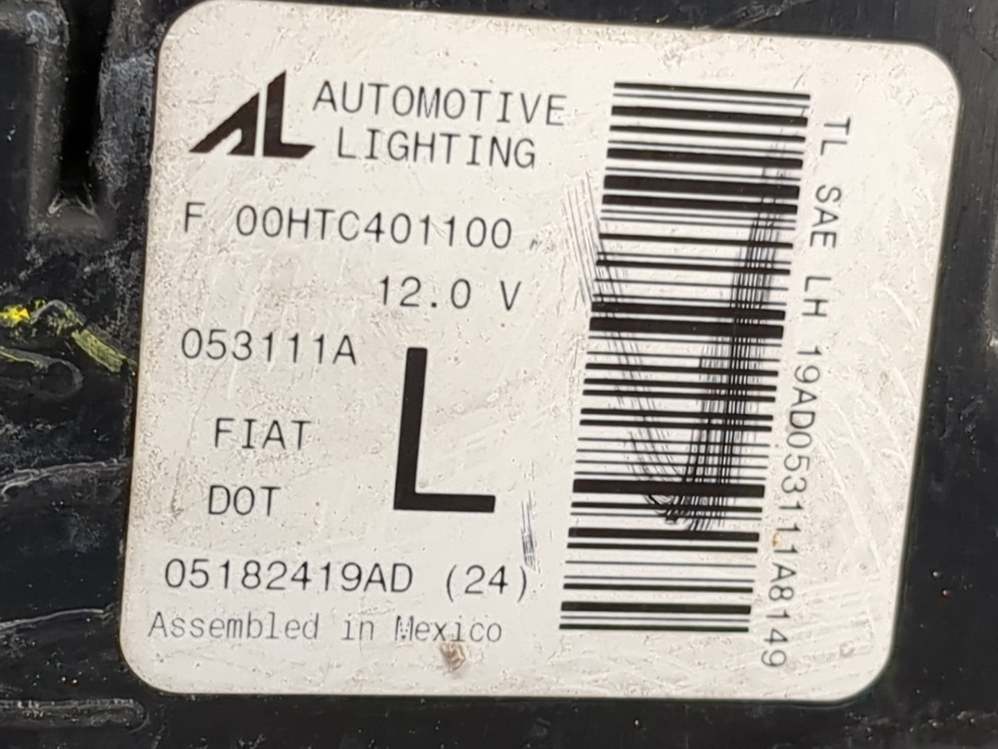 2012 Fiat 500 Tail Light Assembly Driver Left OEM P/N:F00HTC401100 05182419AD Fits OEM Used Auto Parts - Oemusedautoparts1.c