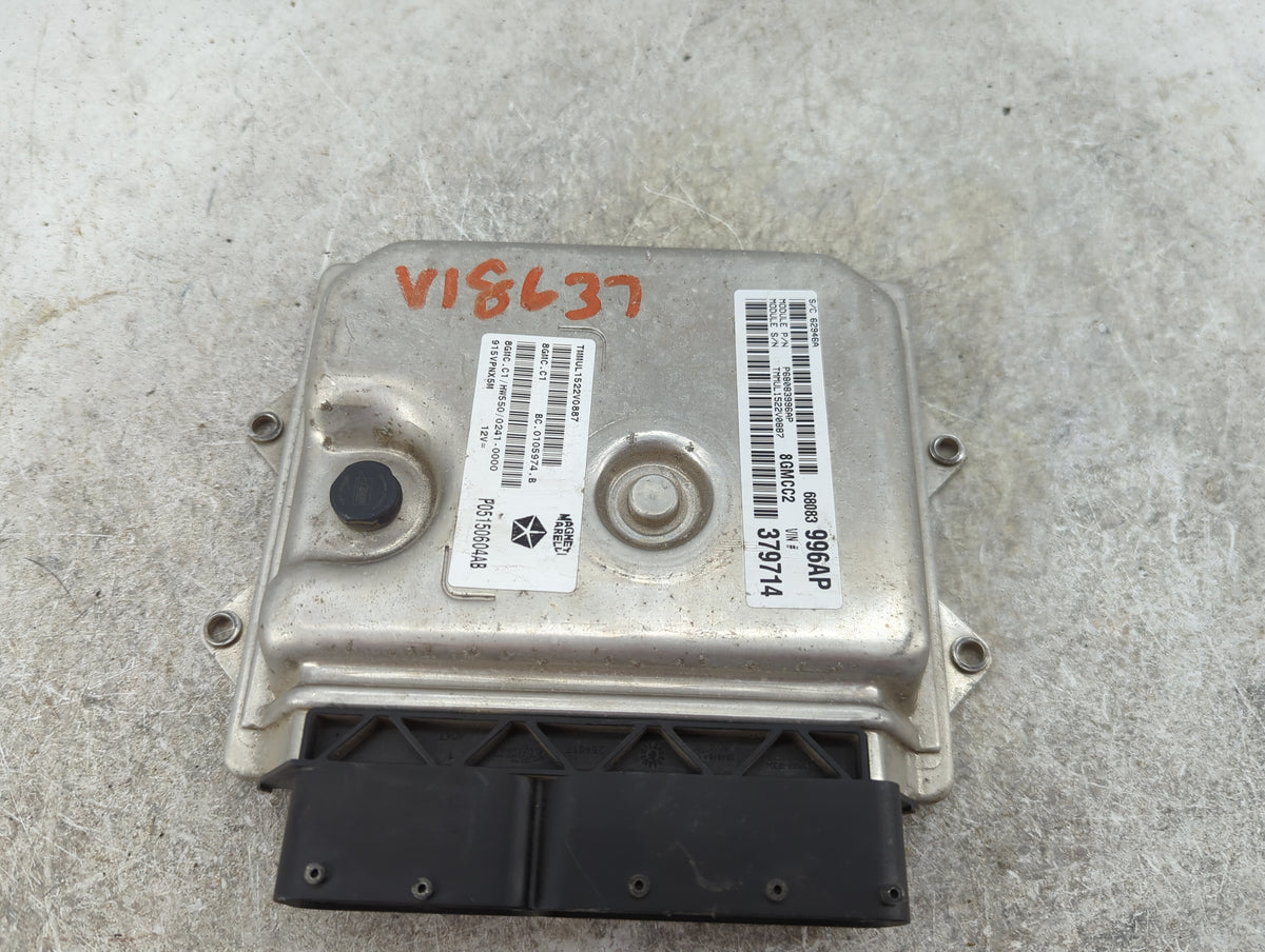 2012-2014 Fiat 500 PCM Engine Control Computer ECU ECM PCU OEM P/N:P05150604AB 68083996AP, TMMUL1522V0887 Fits Fits 2012 201