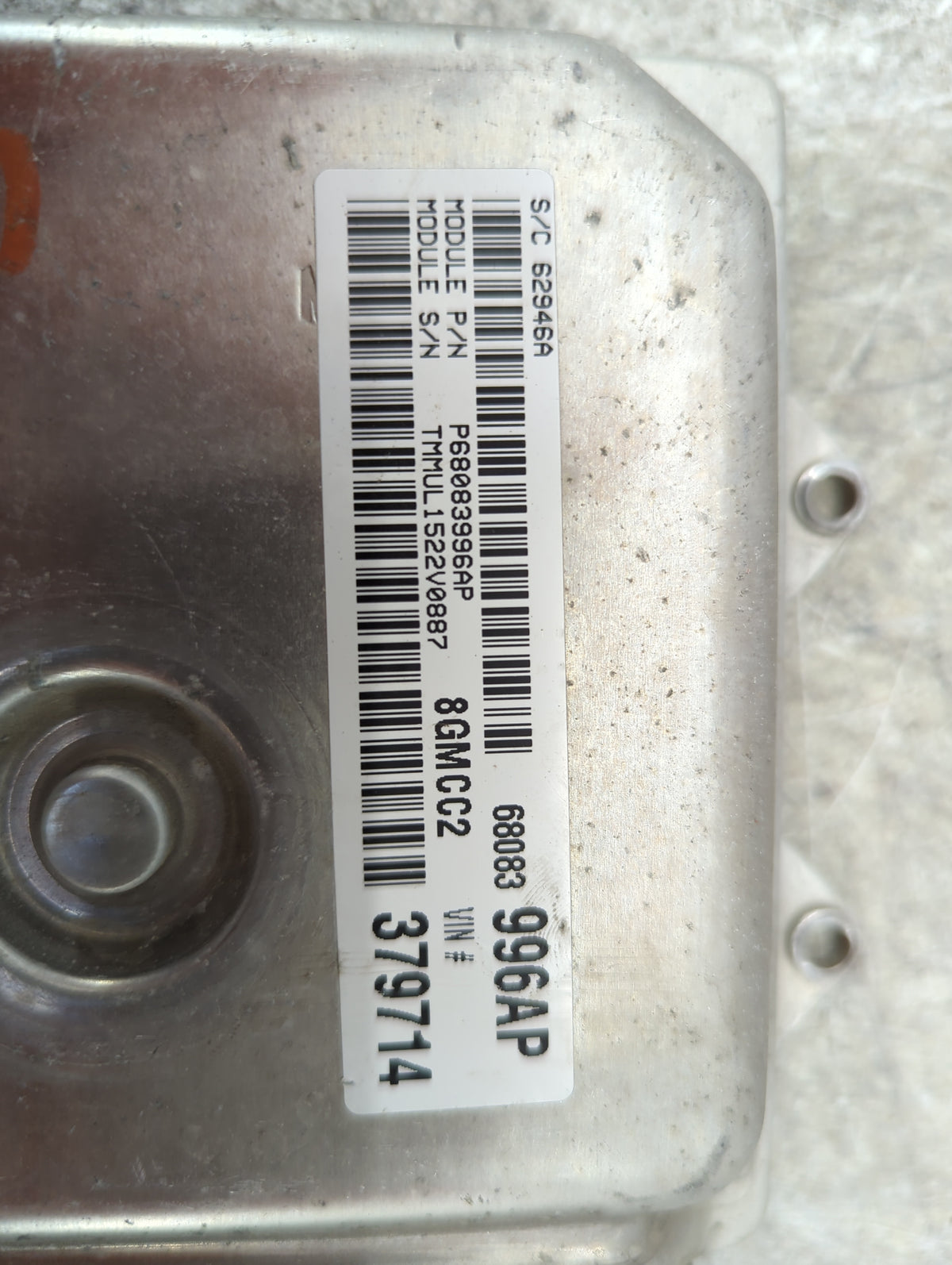 2012-2014 Fiat 500 PCM Engine Control Computer ECU ECM PCU OEM P/N:P05150604AB 68083996AP, TMMUL1522V0887 Fits Fits 2012 201