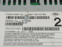 2012 Ford Edge Radio AM FM Cd Player Receiver Replacement P/N:CT4T-19C107-BD Fits Fits 2013 OEM Used Auto Parts - Oemusedaut