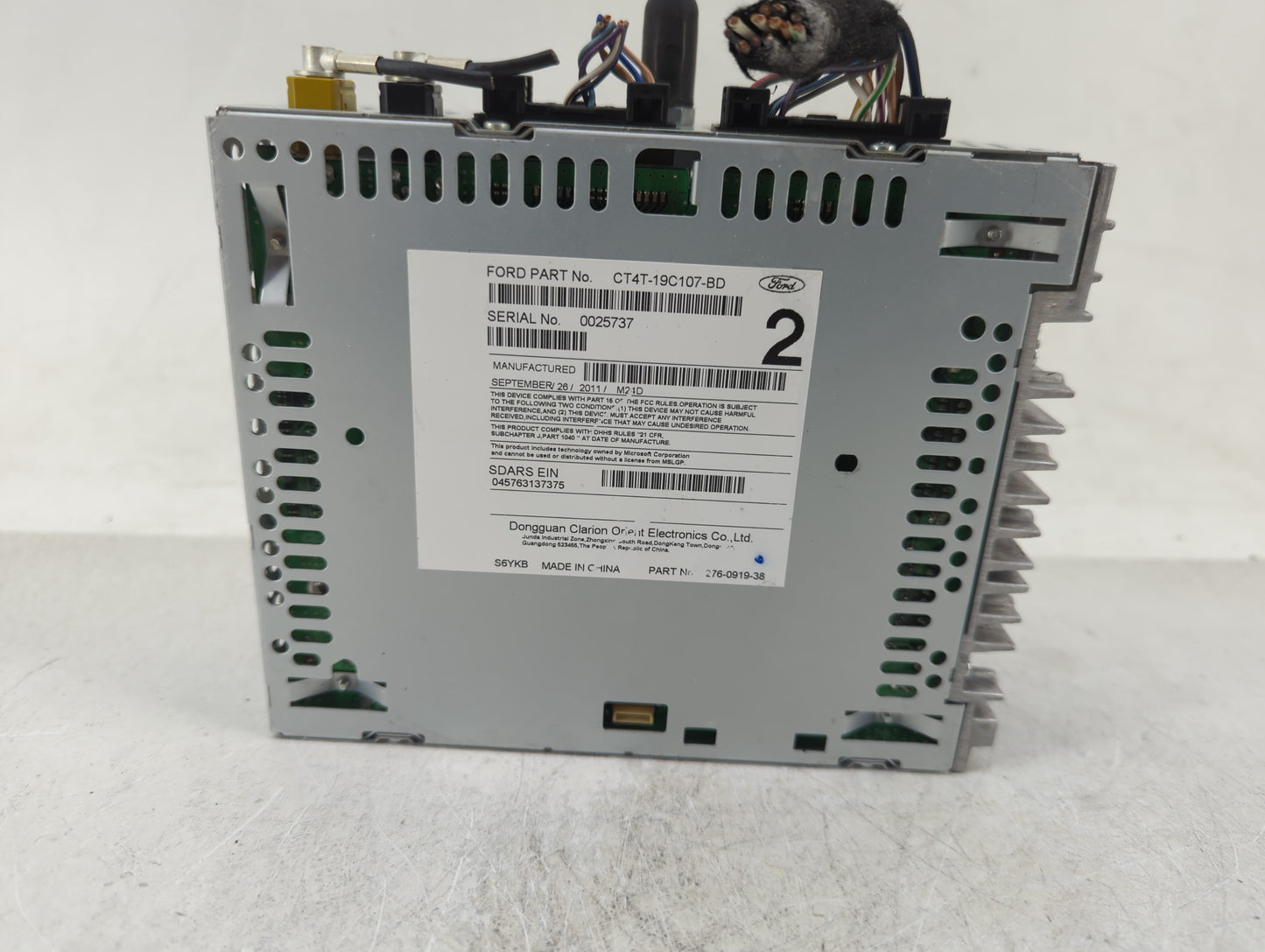 2012 Ford Edge Radio AM FM Cd Player Receiver Replacement P/N:CT4T-19C107-BD Fits OEM Used Auto Parts - Oemusedautoparts1.co