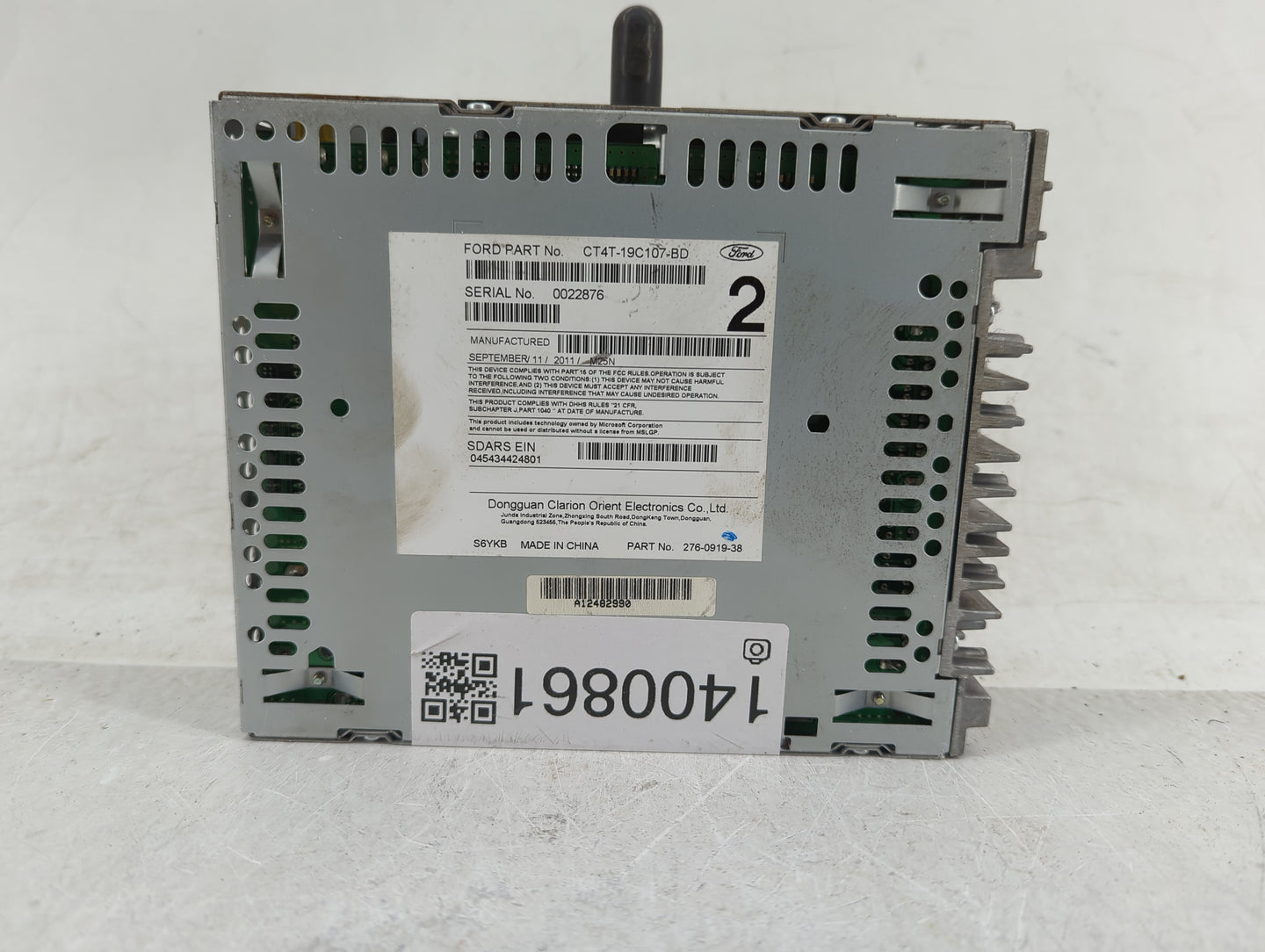 2012 Ford Edge Radio AM FM Cd Player Receiver Replacement P/N:CT4T-19C107-BD Fits OEM Used Auto Parts - Oemusedautoparts1.co