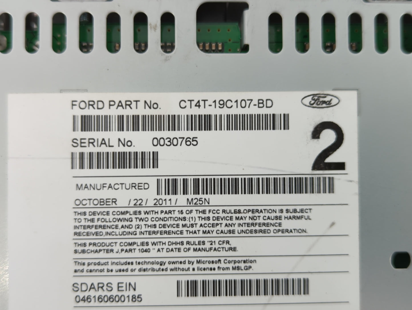 2012-2012 Ford Edge Am Fm Cd Player Radio Receiver - Oemusedautoparts1.com