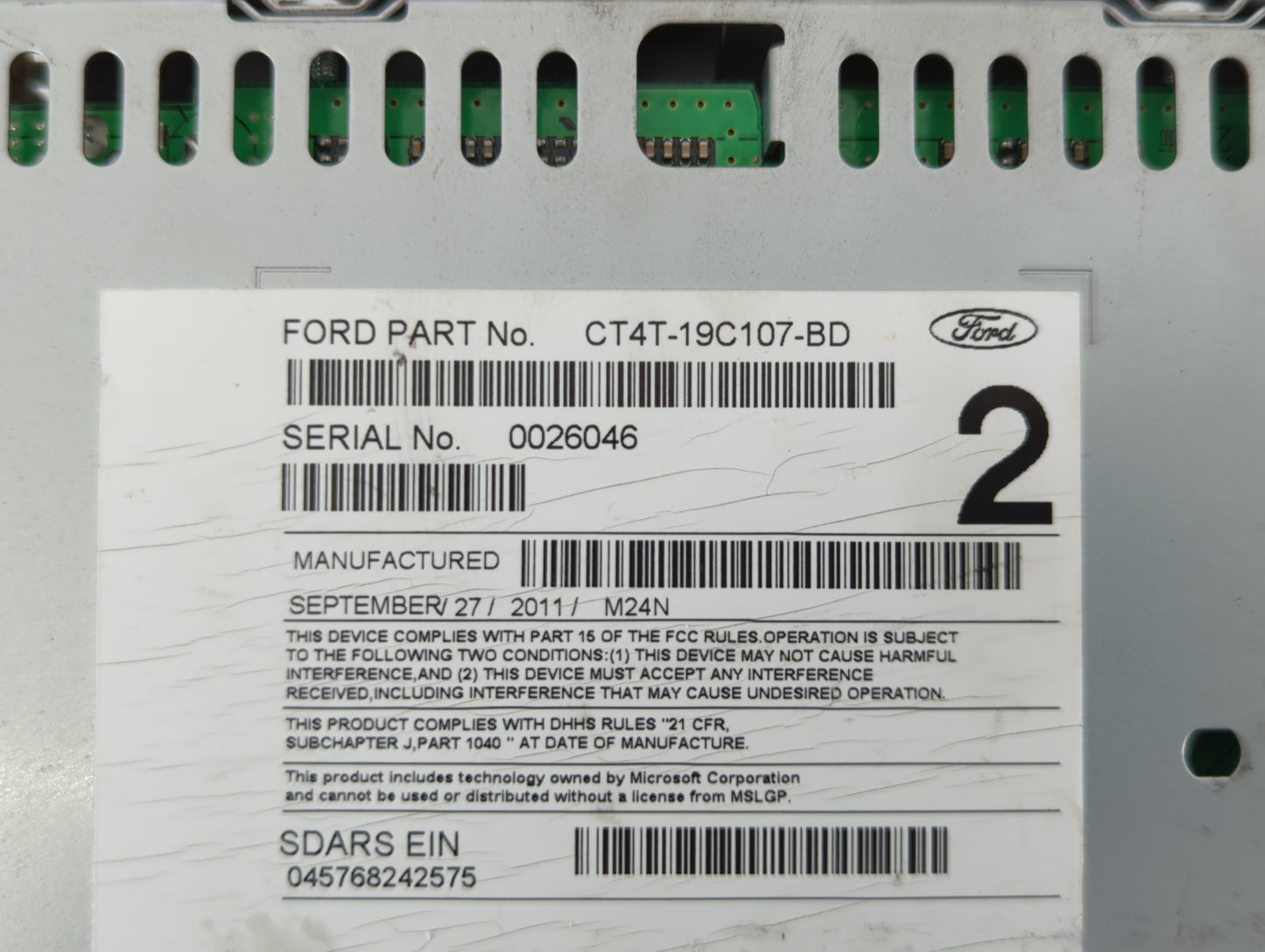2012-2012 Ford Edge Am Fm Cd Player Radio Receiver - Oemusedautoparts1.com