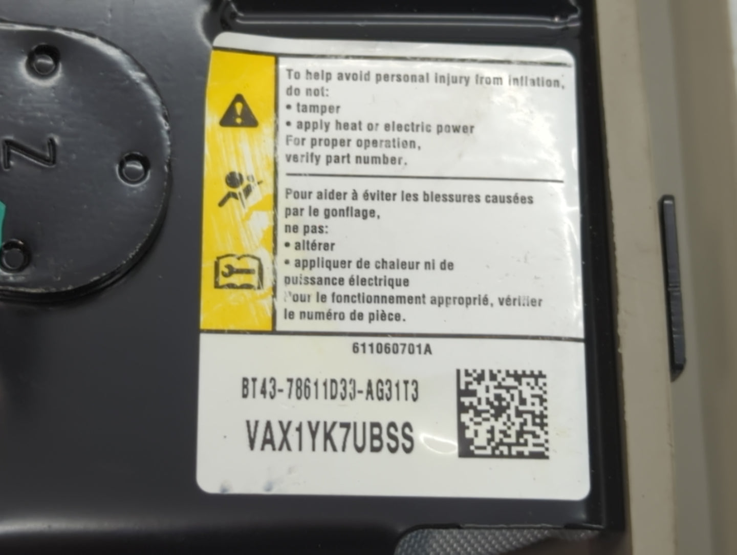 2011-2014 Ford Edge Air Bag Driver Left Steering Wheel Mounted Fits Fits 2011 2012 2013 2014 2015 OEM Used Auto Parts - Oemu