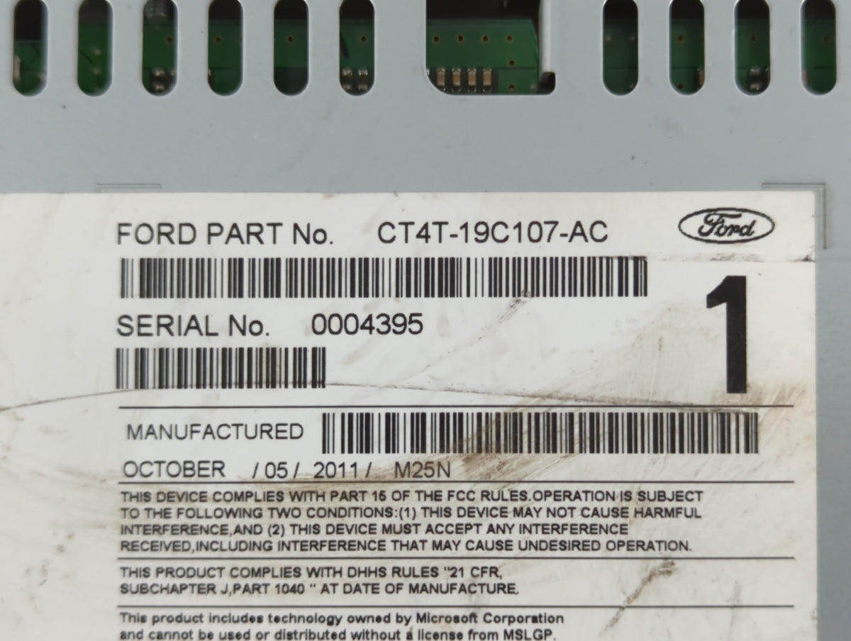 2012-2012 Ford Edge Am Fm Cd Player Radio Receiver 726870 - Oemusedautoparts1.com