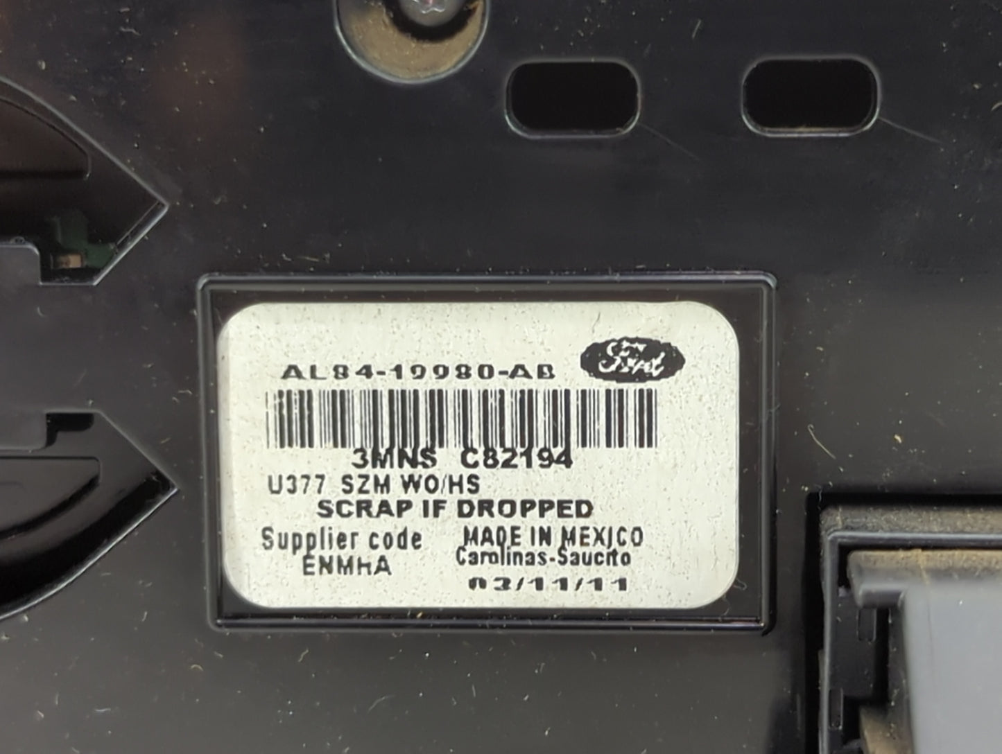 2009-2012 Ford Escape Climate Control Module Temperature AC/Heater Replacement P/N:AL84-19980-AB Fits Fits 2009 2010 2011 20