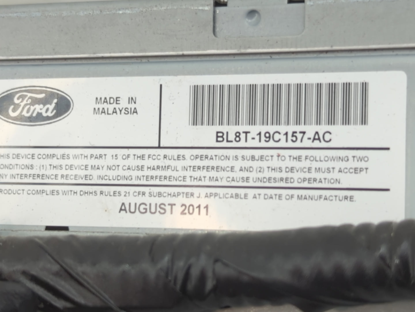 2011-2012 Ford Escape Radio AM FM Cd Player Receiver Replacement P/N:BL8T-19C157-AC Fits Fits 2011 2012 OEM Used Auto Parts 