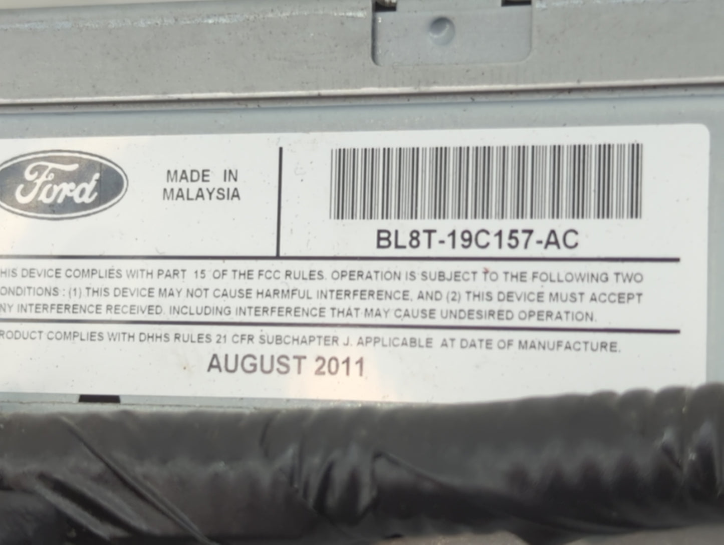 2011-2012 Ford Escape Radio AM FM Cd Player Receiver Replacement P/N:BL8T-19C157-AC Fits Fits 2011 2012 OEM Used Auto Parts 