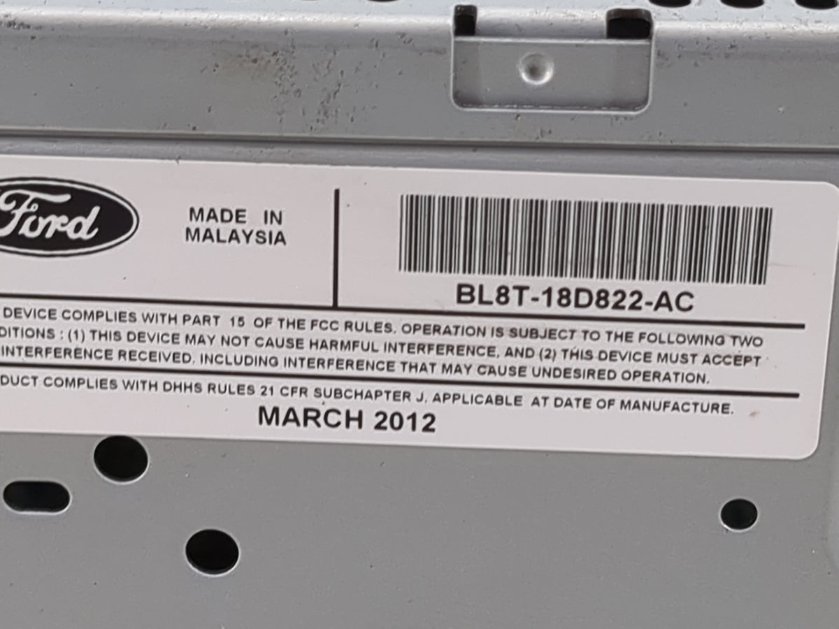2011-2012 Ford Escape Radio AM FM Cd Player Receiver Replacement P/N:BL8T-18D822-AC Fits Fits 2011 2012 OEM Used Auto Parts 