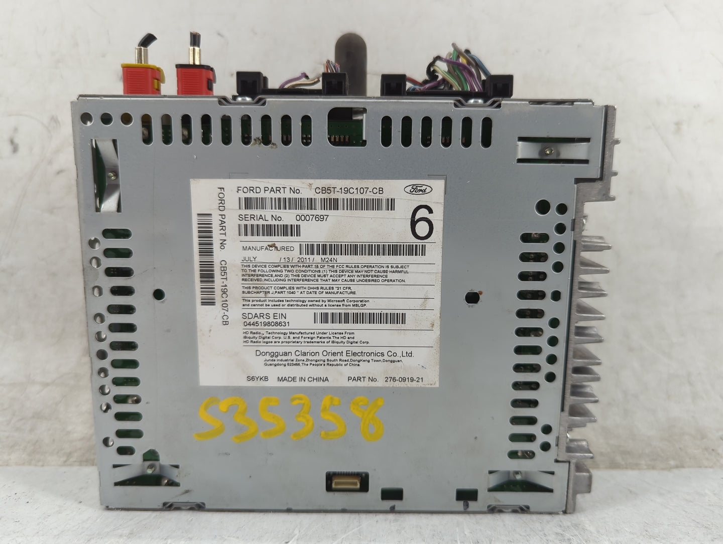 2012 Ford Explorer Radio AM FM Cd Player Receiver Replacement P/N:CB5T-19C107-CB PU-3458L-B, 276-0919-21 Fits OEM Used Auto 