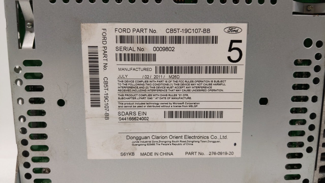 2012-2012 Ford Explorer Am Fm Cd Player Radio Receiver - Oemusedautoparts1.com