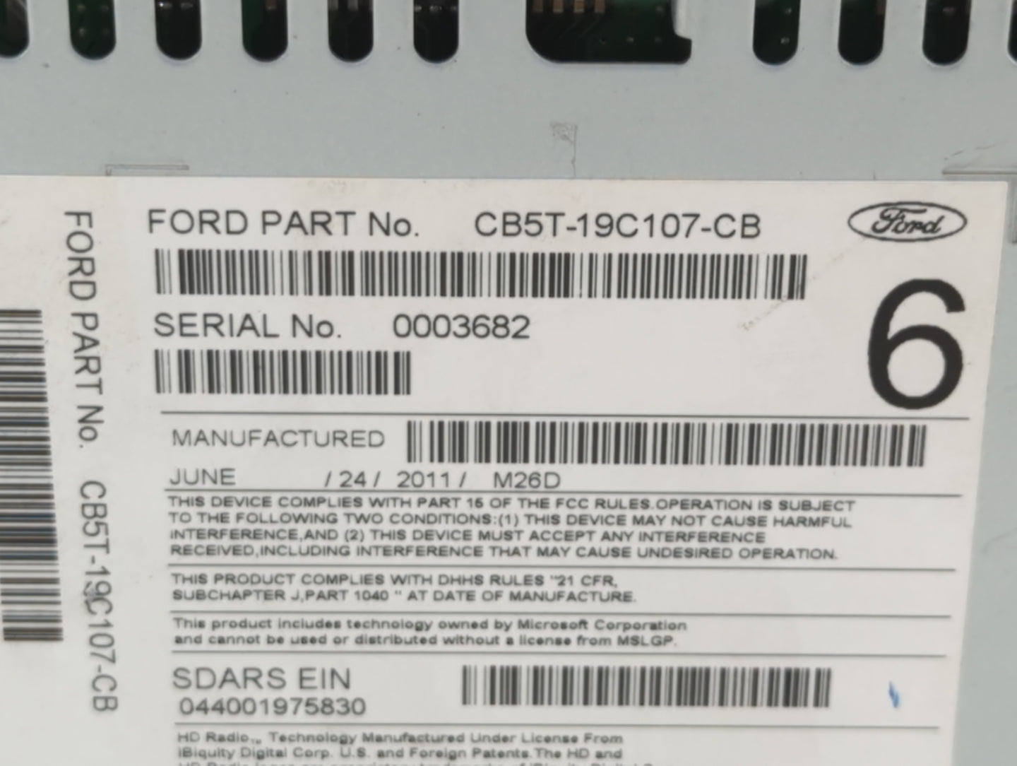 2012-2012 Ford Explorer Am Fm Cd Player Radio Receiver - Oemusedautoparts1.com