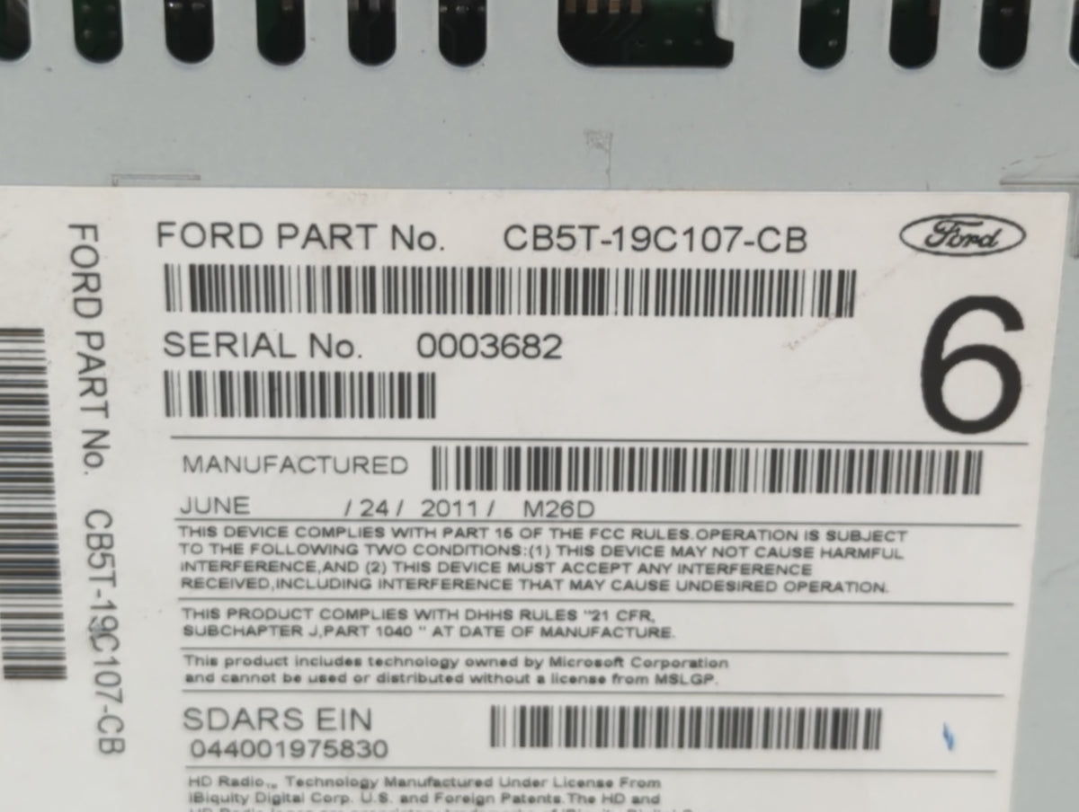 2012-2012 Ford Explorer Am Fm Cd Player Radio Receiver 341396 - Oemusedautoparts1.com