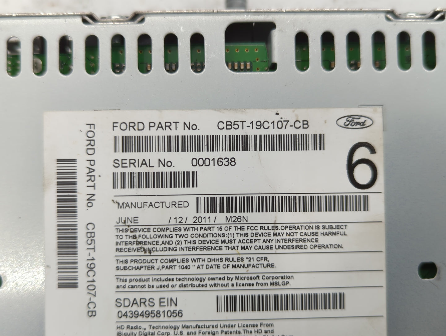 2012-2012 Ford Explorer Am Fm Cd Player Radio Receiver - Oemusedautoparts1.com