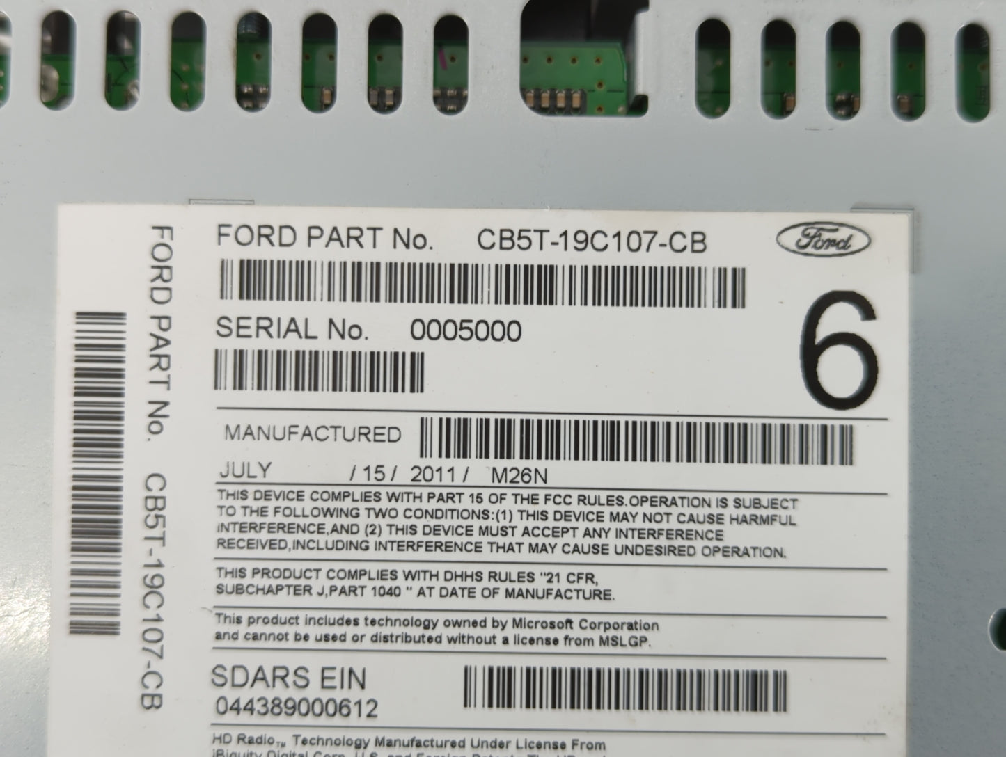 2012-2012 Ford Explorer Am Fm Cd Player Radio Receiver - Oemusedautoparts1.com