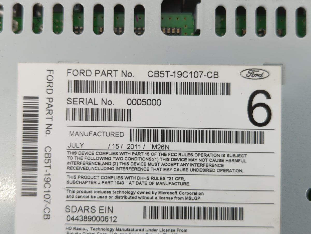 2012-2012 Ford Explorer Am Fm Cd Player Radio Receiver 517779 - Oemusedautoparts1.com