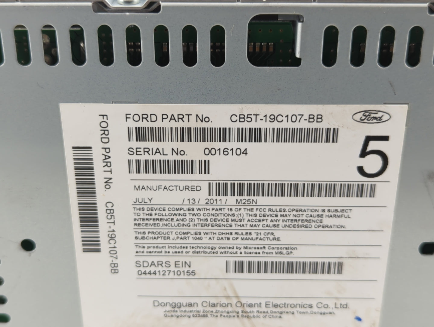 2012-2012 Ford Explorer Am Fm Cd Player Radio Receiver - Oemusedautoparts1.com
