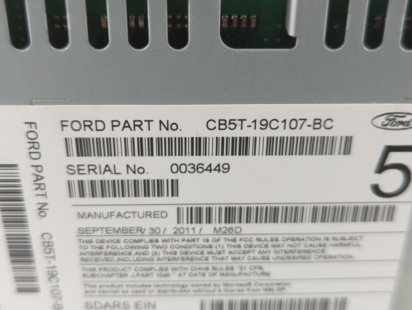 2012-2012 Ford Explorer Am Fm Cd Player Radio Receiver - Oemusedautoparts1.com
