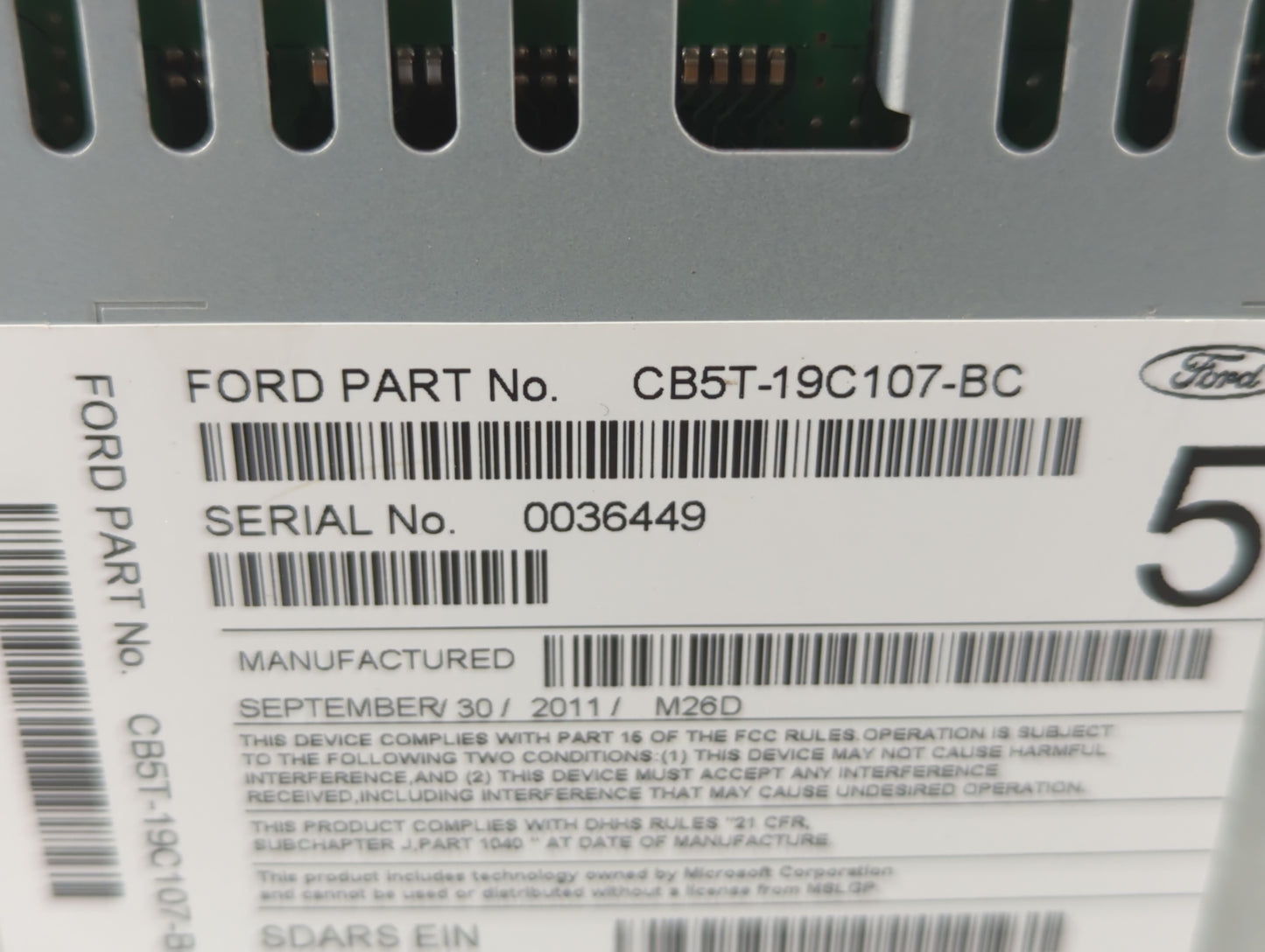2012-2012 Ford Explorer Am Fm Cd Player Radio Receiver - Oemusedautoparts1.com