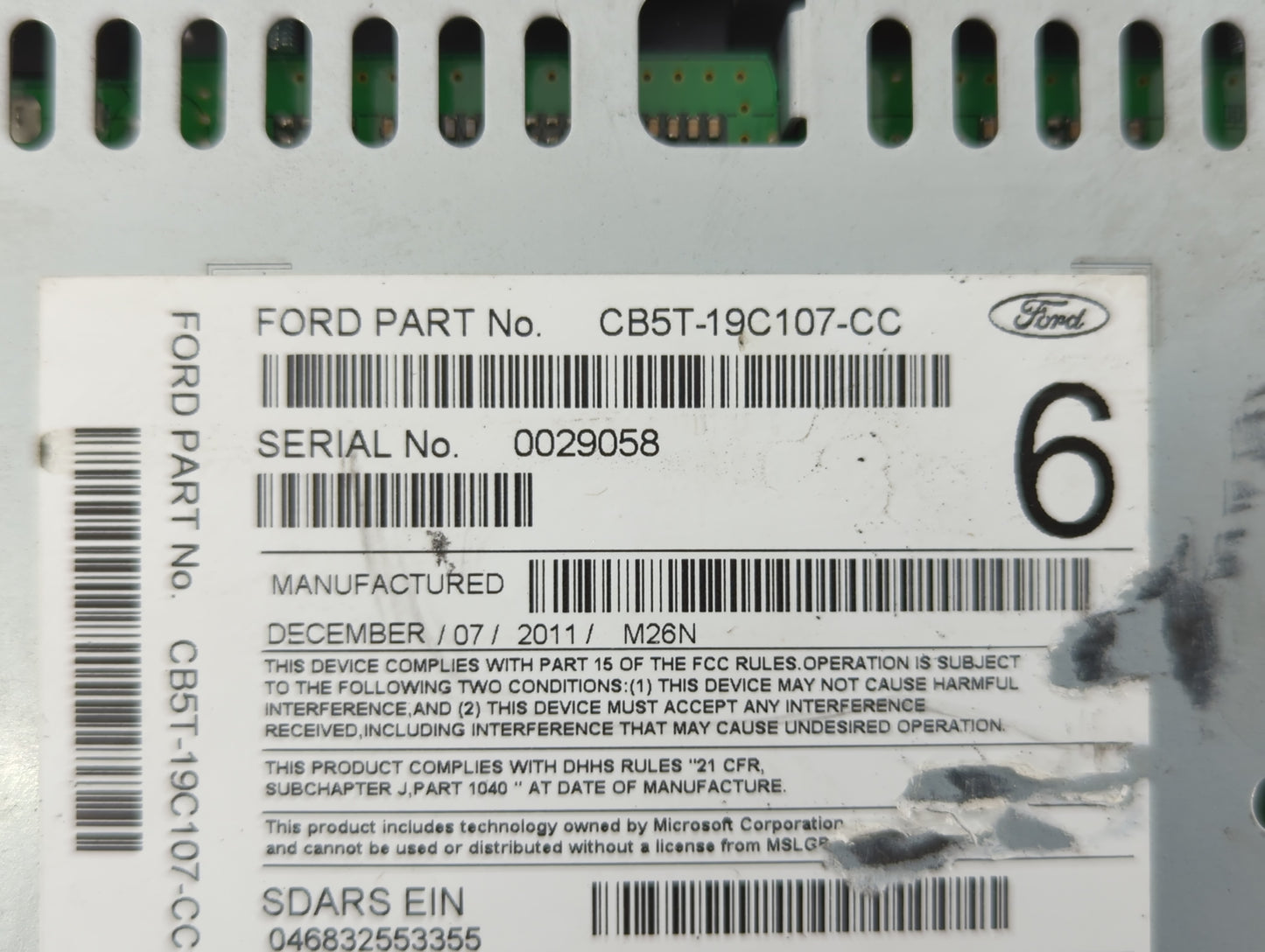 2012-2012 Ford Explorer Am Fm Cd Player Radio Receiver - Oemusedautoparts1.com