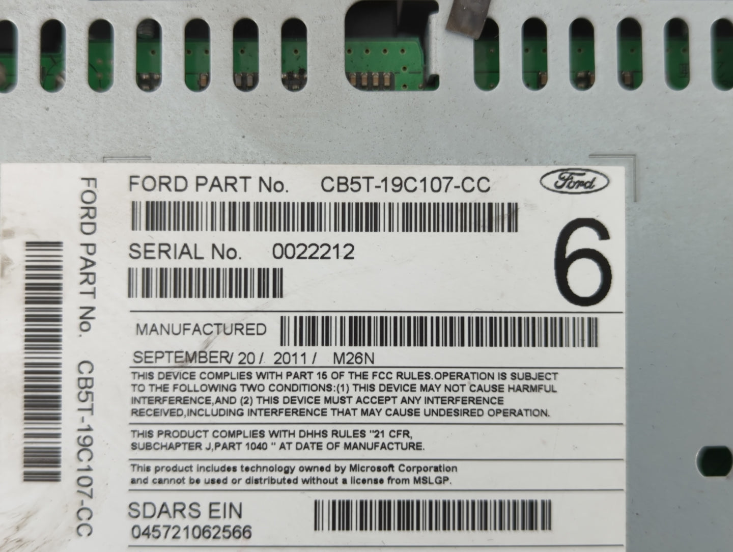 2012-2012 Ford Explorer Am Fm Cd Player Radio Receiver - Oemusedautoparts1.com