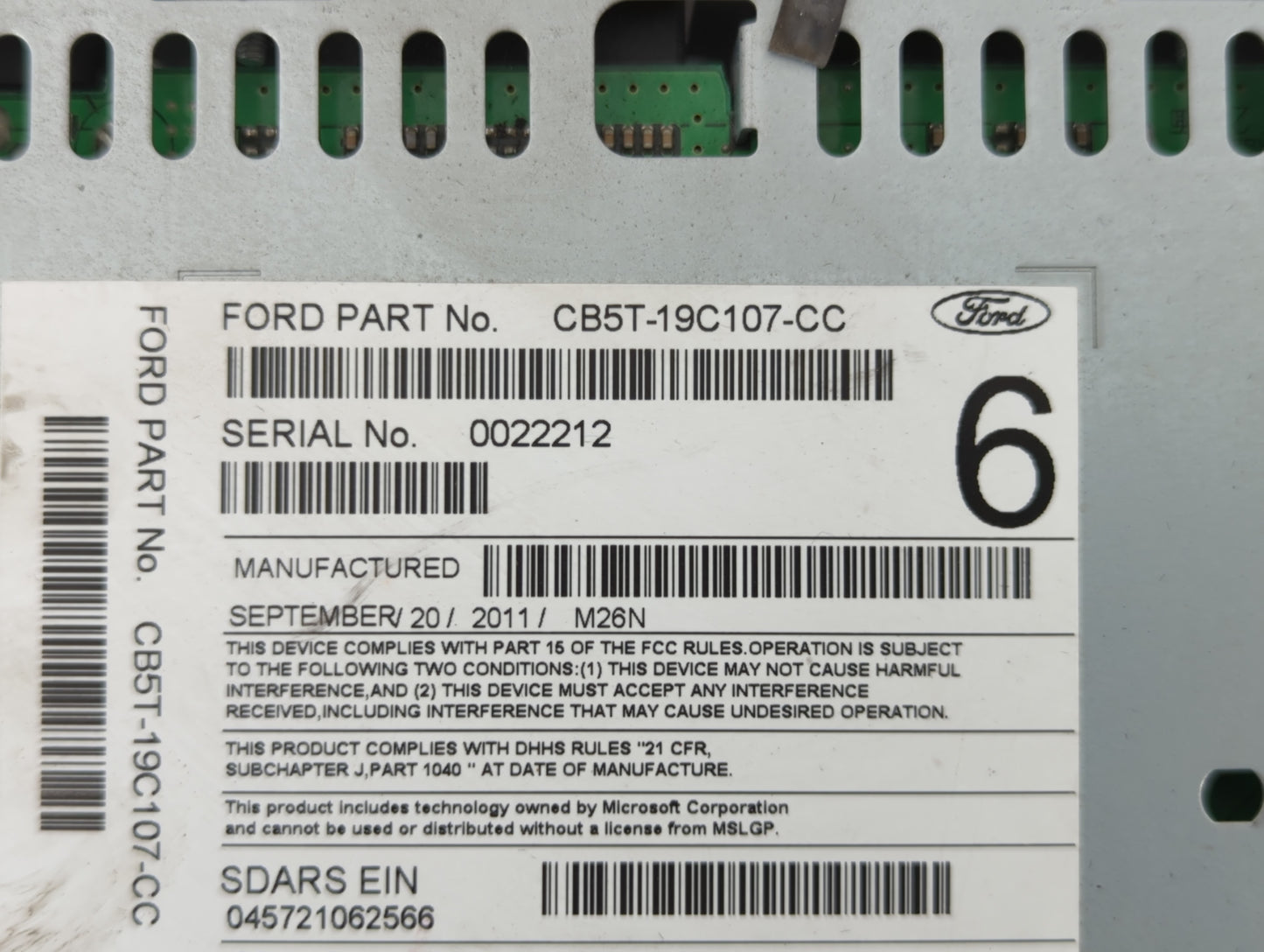 2012-2012 Ford Explorer Am Fm Cd Player Radio Receiver - Oemusedautoparts1.com