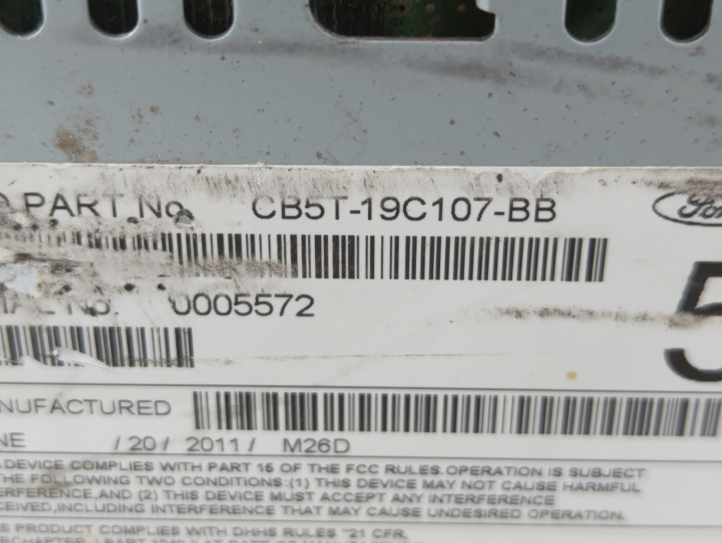 2012-2012 Ford Explorer Am Fm Cd Player Radio Receiver - Oemusedautoparts1.com