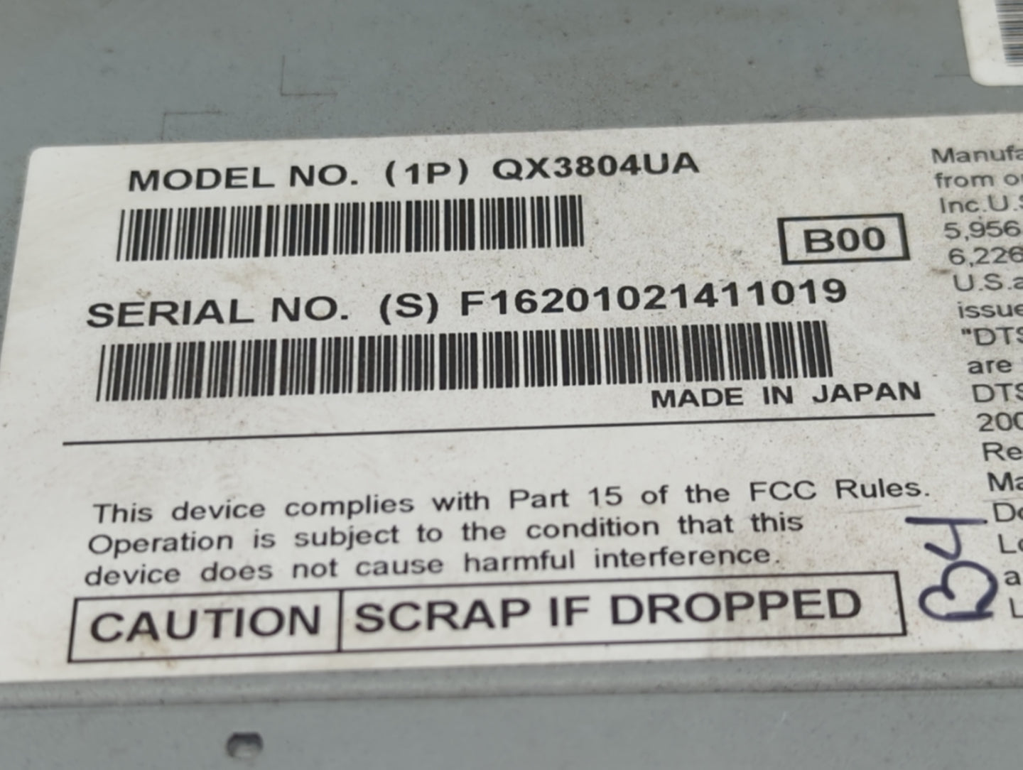 2011-2012 Ford F-150 Radio AM FM Cd Player Receiver Replacement P/N:QX3804UA Fits Fits 2011 2012 OEM Used Auto Parts - Oemus