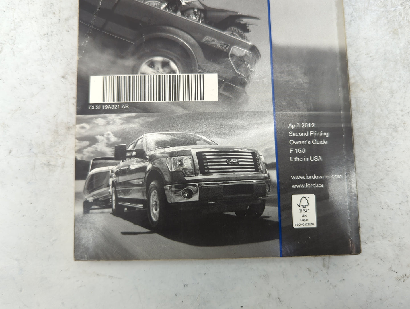 2012 Ford F-150 Owners Manual Book Guide P/N:CL3J 19A321 AB OEM Used Auto Parts - Oemusedautoparts1.com