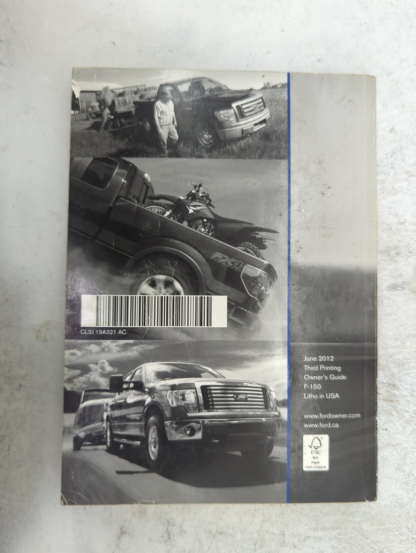 2012 Ford F-150 Owners Manual Book Guide P/N:CL3J 19A321 AC OEM Used Auto Parts - Oemusedautoparts1.com