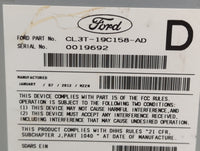 2012 Ford F-150 Radio AM FM Cd Player Receiver Replacement P/N:CL3T-19C158-AD PU-3469A-C, 276-0736-70 Fits OEM Used Auto Par